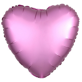 Фольгированный шарик без рисунка Сердце Мистик Фламинго 19"/45см
