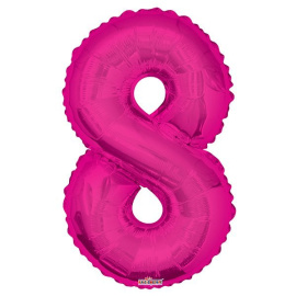 Фигурный шарик из фольги Цифра 8 розовая 86см