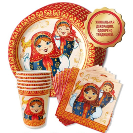 Набор посуды Матрешки на 6 персон