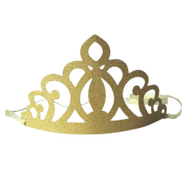 Карнавальная корона бумажная золотая 6шт