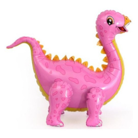 Ходячая фигура из фольги Динозавр Стегозавр розовый 39"/99см под воздух