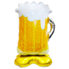 Фольгированный шар фигура Кружка пивная на подставке 60"/152