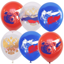 Воздушные шарики 12"/30см ассорти рис. Россия
