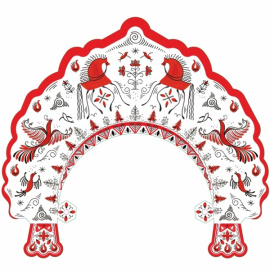 Кокошник Мезенская роспись 265мм