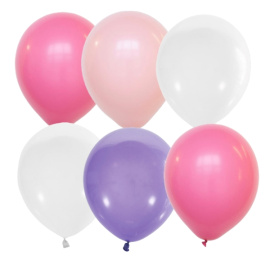 Воздушные шарики 12"/30см Пастель+Декоратор Розовое ассорти