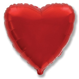 Фольгированный шарик без рисунка Ультра сердце RED 30"/76см