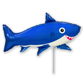 Воздушный шарик из фольги Мини Фигура Акула голубая 28см х 40см