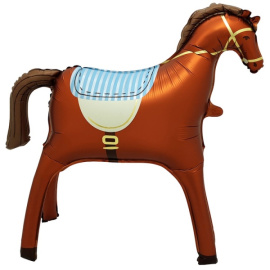 Фольгированный шар фигура Лошадь огненная сатин 35"/89 см