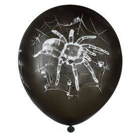Воздушные шарики 12"/30см с 4 ст. рис (растр) BLACK Паук