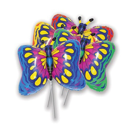 Воздушный шарик из фольги Мини фигура Бабочка разноцветная 24смХ37см