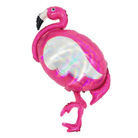 Фигурный шарик из фольги Фламинго голография 60см х 100см
