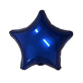 Воздушный шарик из фольги Звезда Темно-синяя 19"/45см