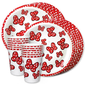 Набор одноразовой посуды Бантики на 12 персон