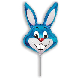 Воздушный шарик из фольги Мини фигура Кролик голубой 42см х 24см