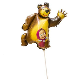 Воздушный шарик из фольги Мини фигура Маша Медведь 14"/35см