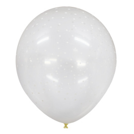 Воздушные шарики 12"/30см с 5 ст. рис (шелк) Белое Конфетти