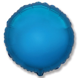 Фольгированный шарик без рисунка Круг BLUE 18"/45см