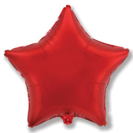 Фольгированный шарик без рисунка Ультра звезда RED 30"/76см