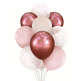 Набор шаров Розовое ассорти хром+пастель