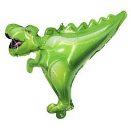Воздушный шарик самодув Динозавр зеленый 20см