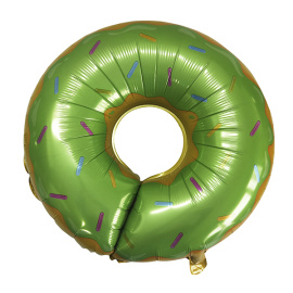 Фигурный шарик из фольги Пончик зеленый 25"/63см