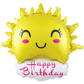Фигурный шарик из фольги Солнце на День Рождения 32"/80 см