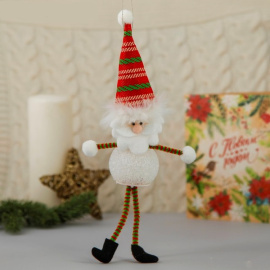 Мягкая световая игрушка Дед Мороз в колпаке - длинные ручки и ножки 25 х 5 см