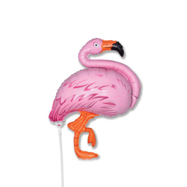 Воздушный шарик из фольги Мини фигура Фламинго 40см х 31см